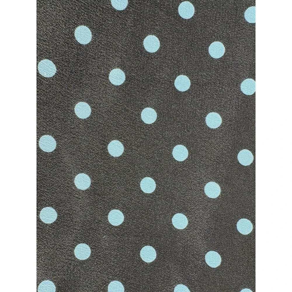 Fabric Vintage Dacron Polyester Black Blue Polka Dot 4 Yds 42